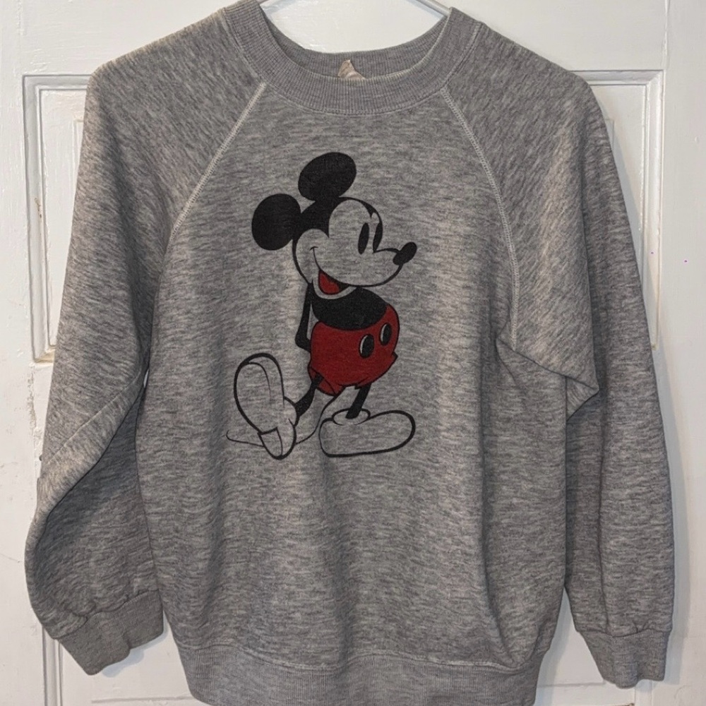 Disney Gray and Red Mickey Mouse Sweater